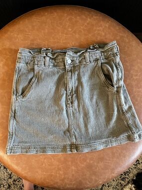 Casual Olive Twill Mini Skirt - Women